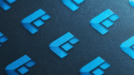 Poster - Blue geometric pattern background