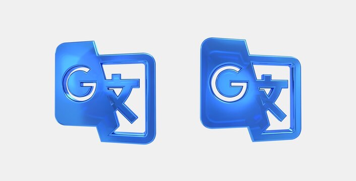 g translate 3D icon on isolate white background