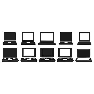 Collection of Laptop Icons Diverse Designs for Digital Projects