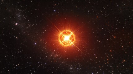 Poster - Bright star in space background