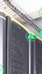 Poster - Animation of ecology icons over server room
