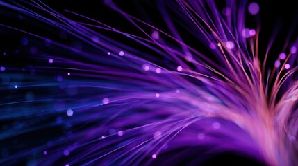 Poster - Vibrant abstract representation of colorful light trails against a dark background