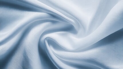 Poster - Smooth, light blue satin fabric draping elegantly, creating soft folds and textures