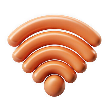 Sausage wifi symbol isolated on transparent background