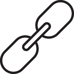 Poster - Chain link connection metal icon symbol outline black isolated vector design simple minimal graphic illustration element object strong secure bond attachment unity connection strength industrial