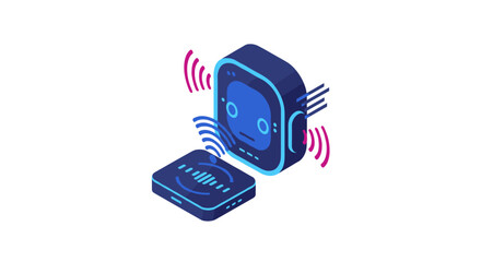 Poster - Network connection vector illustration: isometric technology design for posters and prints