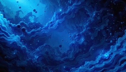 Aufkleber - Creative abstract background for computer monitors featuring deep blue tones and swirling patterns