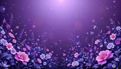 Fototapete - Beautiful purple floral background for computer monitors and digital devices