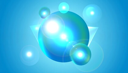 Poster - Abstract blue sphere and light effects.