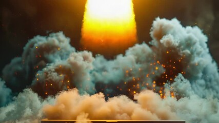 Wall Mural - a space shuttle blasting off into the clouds