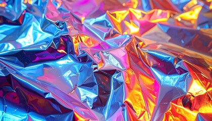 Poster - Abstract colorful holographic foil texture.