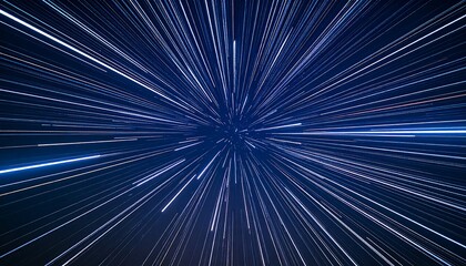 Poster - Abstract light trails with radial motion in space.