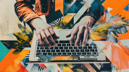 Poster - A person typing away on their laptop in a quiet setting