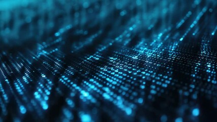 Poster - A close-up view of a computer screen with blue lights shining bright, suitable for tech-related concepts or digital workspaces