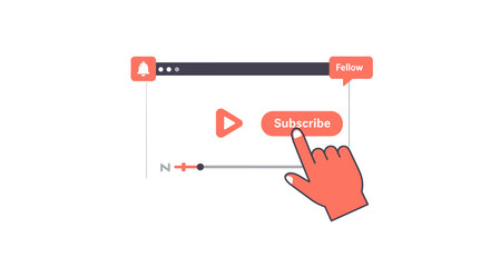 Poster - Digital media engagement and subscription concept vector illustration for online platform design