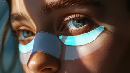 Poster - A close-up shot of a woman's eye with a patch covering her gaze