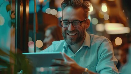 Poster - A person working on their tablet device in a quiet space