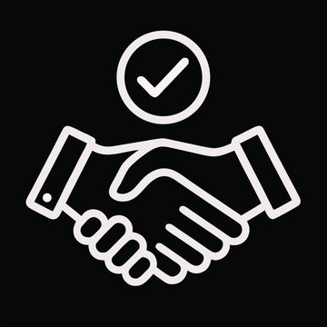 Iconic Handshake Symbolizing Agreement and Approval with a Checkmark A Visual Representation of Deals Confirmation and Successful Partnerships