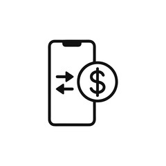 Poster - Mobile Money Transfer Icon Depicting Financial Transactions, Digital Payments, and Currency Exchange Via a Smartphone Interface Concept