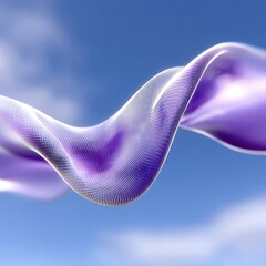 Poster - Elegant Purple Data Wave Mesh Against a Blue Sky