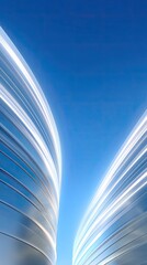 Poster - Futuristic Building Design with Bright Blue Sky