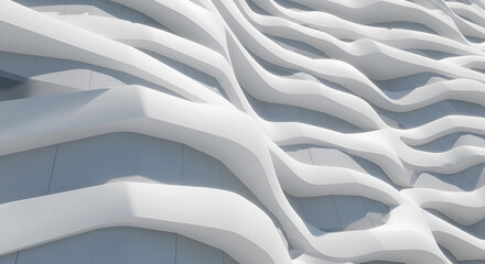 Aufkleber - Abstract architectural detail featuring flowing white parametric facade design