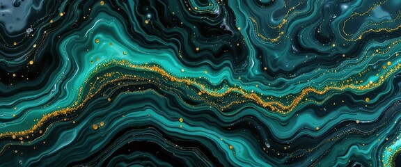 Aufkleber - Beautiful abstract background for computer monitors featuring swirling teal and gold patterns