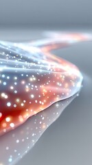 Poster - Glowing Connection Points Forming a Wave Abstract Background