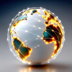 Poster - Glowing Earth Network: Global Connections Visualization
