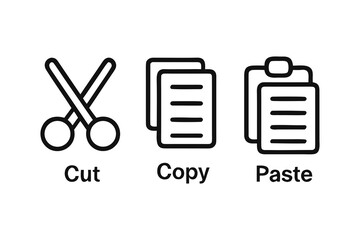 Fototapete - Conceptual Illustration of Cut, Copy, and Paste Functions Visual Representation of Digital Commands Metaphorical Imagery