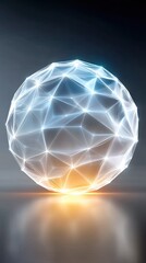 Poster - Glowing Low Poly Globe with Connected Digital Data