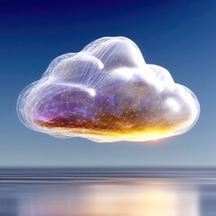 Poster - Glowing Mesh Cloud Network Data Concept