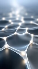 Poster - Glowing Network Structure Abstract Digital Communication