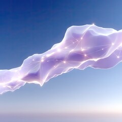 Poster - Glowing Neural Network Pattern in Soft Pastel Sky