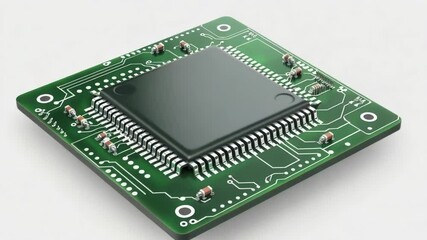 Aufkleber - A close-up view of a circuit board on a white surface, ideal for tech-related projects or presentations