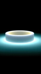 Poster - Glowing Turquoise Halo Ring on Dark Background