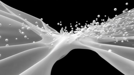 Poster - Glowing White Liquid Splash Abstract Background