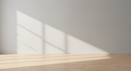 Aufkleber - Bright and airy interior featuring light streaming through a window onto a white wall