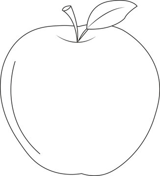 apple drawing, apple on a white background