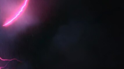 Wall Mural - a powerful lightning bolt illuminates the dark sky, highlighting its intensity