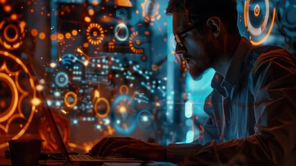 Poster - A person sitting in front of a laptop, working or browsing