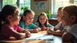 © huaomanz - An image of children learning about the ozone layer and its importance, promoting environmental education.