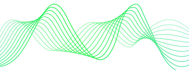 Leinwandbilder - Abstract wave with smooth, flowing cyan-blue curved lines on a white background. Lines form rhythmic with waveforms overlap and intertwine symmetrical, airy, and futuristic pattern. 