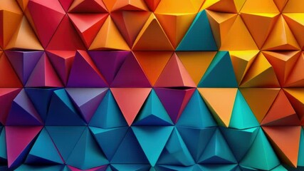 Aufkleber - A collection of vibrant origami paper shapes and forms, perfect for illustrations, designs, or decorative purposes