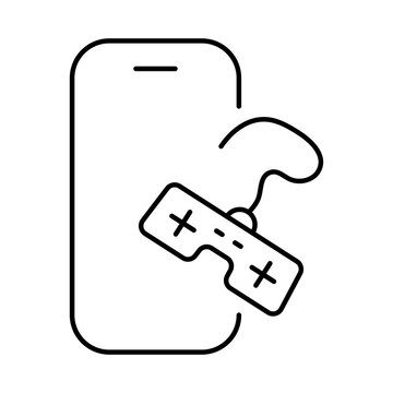 Smartphone Blue Line Editable Stroke Icon. Mobile Phone Functions, Settings, Technology, Apps, Security, Shopping, Mobile Wallet, Marketing, Promotion, Communication Vector Illustration
