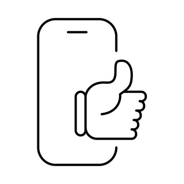 Smartphone Blue Line Editable Stroke Icon. Mobile Phone Functions, Settings, Technology, Apps, Security, Shopping, Mobile Wallet, Marketing, Promotion, Communication Vector Illustration