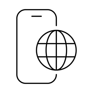 Smartphone Blue Line Editable Stroke Icon. Mobile Phone Functions, Settings, Technology, Apps, Security, Shopping, Mobile Wallet, Marketing, Promotion, Communication Vector Illustration