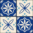 © tanyabosyk - Mediterranean ceramic tiles seamless pattern. Azulejo arabesque. Portuguese, Spanish, Turkish, Indian, Islamic, Arabic decor. Geometrical and floral traditional national ornament. Vector illustration.