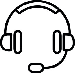 Fototapete - Vector art of a headset with microphone for communication, isolated on white background
