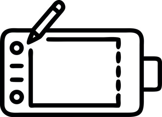 Fototapete - Vector art of a graphic tablet with pen for digital art and design work